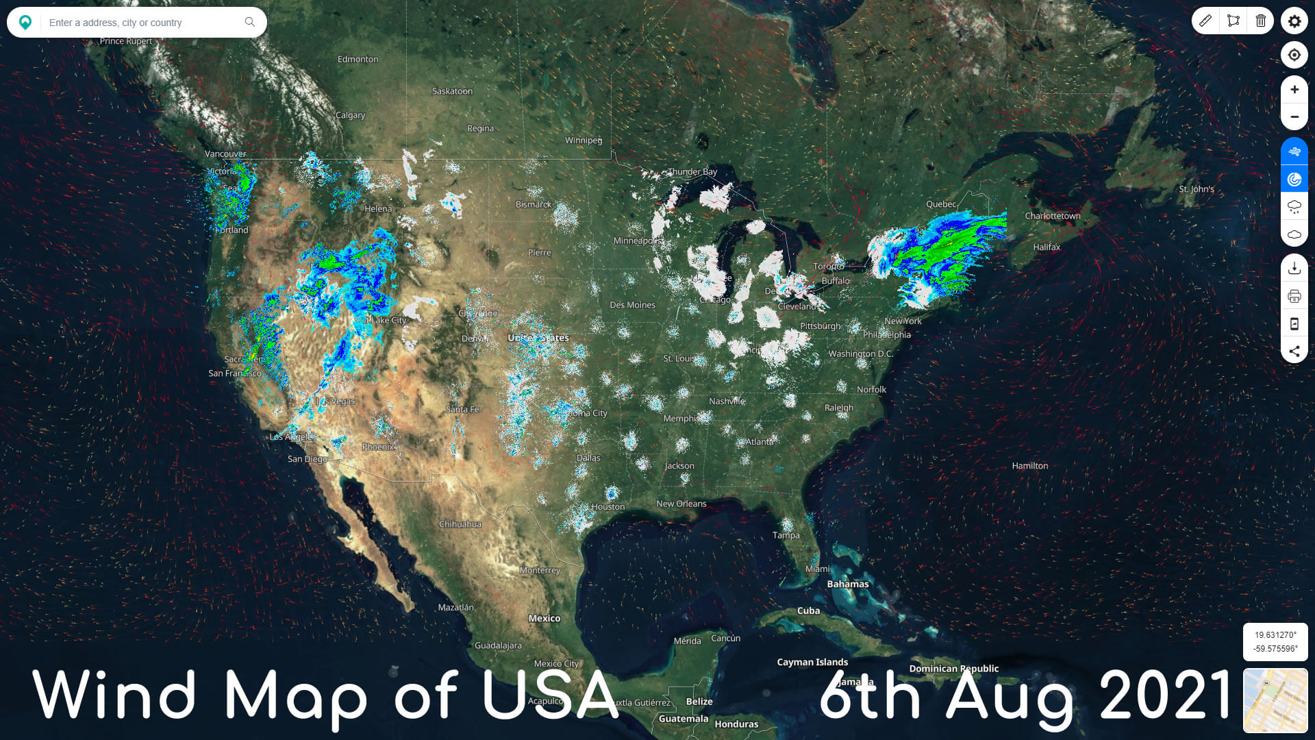 Wind Map of USA